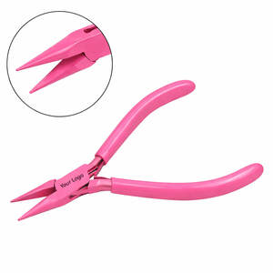 Pince à bec de canard rose pour la fabrication de bijoux, en acier inoxydable de haute qualité avec pointe de précision fine pour le façonnage et le perlage de fils, OEM - Product Image 1