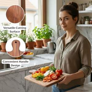 Tabla de cortar de madera vintage hecha a mano, tabla de decoración rústica de madera maciza con asa para decoración de interiores de cocina. - Product Image 4