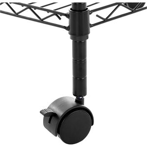 Scaffale Metallico Regolabile a 3 Ripiani con Ruote da 2 Pollici e Piedini Livellanti per Garage - Product Image 4