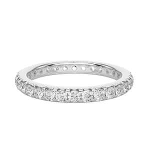 Anillo de Eternidad con Diamantes Cultivados en Laboratorio, Oro de 14K, Certificado IGI, Bañado en Rodio, Corte Brillante Redondo, Anillo de Bodas para Mujer - Product Image 2