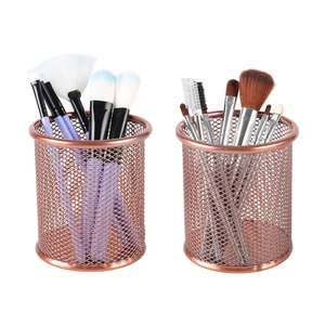 Rose Gold Metal Pencil Holder Desk Organizer for Office Supplies <b>Makeup</b> Brush Holder Stylish Pen Stand for Home Office Desk - Product Image 5
