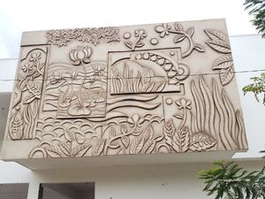 Panneau mural en MDF floral, design traditionnel asiatique, art décoratif d'intérieur - Product Image 1