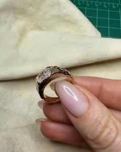 IGI/GIA Lab Grown Vintage 14k or blanc mariage/bague de fiançailles diamant taille unisexe pour cadeau de fête d'anniversaire diamant coupe poire - Product Image 4