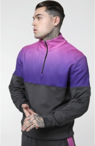 <b>Men</b> Gradient Color Tracksuit Full Sleeve <b>Half</b>-<b>Zip</b> <b>Jacket</b> & Trousers Sporty Style Quick Dry Polyester 2 Pieces Set Winter Wear - Product Image 6