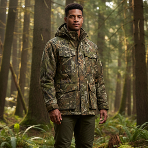 <b>Soft</b> <b>Shell</b> Breathable Hunting <b>Jacket</b> Anti Scratch Tactical Windproof Waterproof Outdoor <b>Men's</b> Autumn Solid Polyester/Cotton - Product Image 5