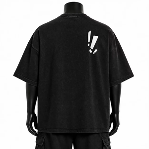 Oversized Men's Cotton Heavyweight Acid Wash Front Logo Loose Fit Vintage Streetwear Eco-Friendly Short Sleeve Summer T-<b>Shirt</b> - Product Image 2