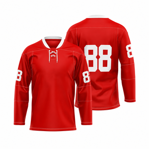 CAMISETA DE HOCKEY SOBRE HIELO DE ALTA CALIDAD UNISEX CON NOMBRE DEL EQUIPO IMPRESO PERSONALIZABLE 100% POLIÉSTER - Product Image 2