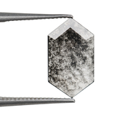 OM GEMS Diamant de laboratoire cultivé, taille hexagonale 1,00 carat, taille fantaisie sel et poivre, percé au laser, certifié par un tiers, pour la fabrication de bijoux