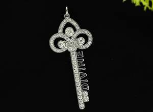 Minimalist <b>Locket</b> Key Pendant 925 Sterling <b>Silver</b> Rapper Hip-hop Fashion Jewelry Custom Letter Name Logo Moissanite Rhodium Gold - Product Image 5