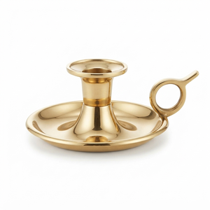 Portavelas Ovalado de Latón, Bandeja para Velas Cónicas Hecha a Mano, Centro de Mesa Decorativo de Metal, Accesorios Vintage para el Hogar - Product Image 1