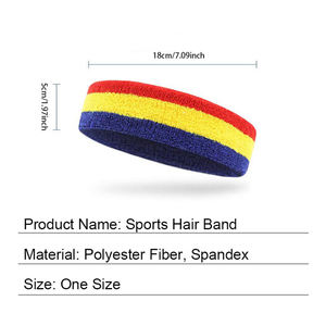 OEM Custom Embroidery Logo Summer Dry Breathable Comfortable <b>Thin</b> Cotton Non-Slip Sport Sweatband <b>Headband</b> for Cricket - Product Image 2