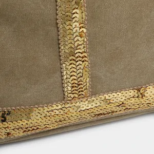 women's new retro shoulder crossbody bag casual <b>handbag</b> canvas shoulder bag <b>sequin</b> large capacity tote bag - Product Image 5