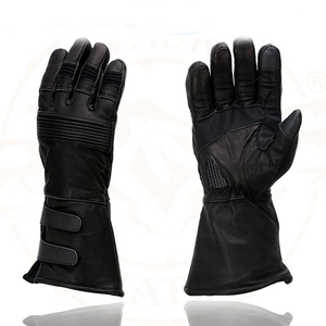 Gants de moto en cuir de vachette noir pour homme Samroz Sports - Product Image 4