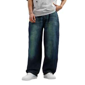 Manufacturer Direct Men's Wholesale Breathable Casual Dark Straight Solid Denim Jeans Embroidery for Summer Autumn Winter - Product Image 1