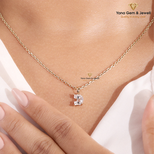 1.00 Carat <b>Alphabet</b> Letter D Pendant Birthday Gift for Women 14K Solid Yellow Gold CVD Lab Grown Diamond VS1 Clarity F Color - Product Image 4