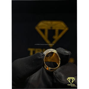 VVS Moissanite Diamond <b>Ring</b> for <b>Men</b> 925 Sterling <b>Silver</b> Hip Hop Jewelry Passes Diamond Tester By Trisha Jewels - Product Image 4