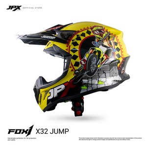 หมวกกันน็อค JPX Fox1 Motif X 32 Supermoto Cross ให้การปกป้องที่เหนือกว่าและดีไซน์โดดเด่นเพื่อประสบการณ์มอเตอร์ครอสที่ดีที่สุด - Product Image 4