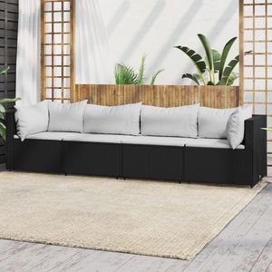 Set Lounge da Esterno Bianco e Nero con Cuscini Confortevoli, Elegante Arredamento da Giardino - Product Image 1