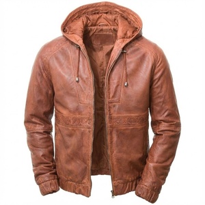 OEM High Quality Leather Jackets Hot Sale Casual Outdoor Slim Fit Stylish Biker Custom Motorcycle Leather Jacket for Men - Product Image 1