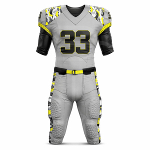 Custom American Football Team Uniform Jersey Pants Set 100% Polyester Breathable Sublimation Printing Durable Athletic Front - Product Image 2