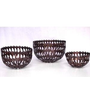 Nouvel arrivage de bol en métal à clé en fer finition laiton et cuivre antique bol à clé en métal moderne bol en métal décoratif au prix de gros - Product Image 2