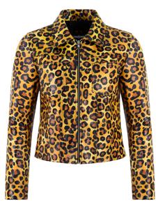 Custom <b>Men</b> Leopard Print Leather <b>Jacket</b> Turn-down Collar Zipper Closure Casual <b>Short</b> Length Regular Fit Autumn Style - Product Image 5