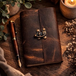 <b>Leather</b> Mini Journal Handmade Refillable Pencil Vintage Travel Diary Gift - Product Image 3