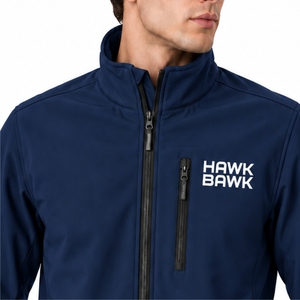<b>Men</b>’s <b>Lightweight</b> Softshell Full Zip Outdoor <b>Jacket</b> Smooth Full Zip Modern Stand Collar Secure Chest Pocket Easy Side Storage - Product Image 4