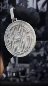 Collier personnalisé avec nom en plaque ronde en Moissanite VVS D, design personnalisé, style Hip Hop Iced Out, en Argent Sterling 925, Fabrication de bijoux - Product Image 5