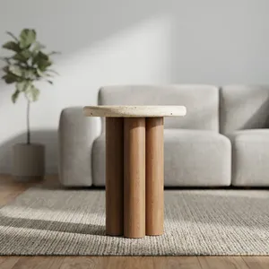 Minimalist Nesting <b>Coffee</b> <b>Table</b> with Wooden <b>Legs</b> Handmade Modern Living Room Furniture - Product Image 4