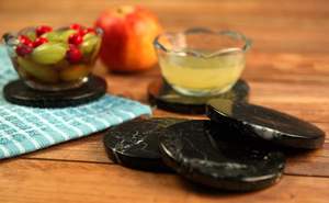 Posavasos de Mármol Negros Redondos Hechos a Mano para Decoración de Mesa y Mesa de Centro, Posavasos Ideales - Product Image 2