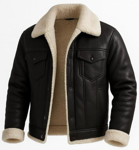 Waterproof Motorcycle Riding Leather Jacket <b>Fleece</b> Lined <b>Thermal</b> Winter Windbreaker Adjustable Hem Stand Collar Front Logo - Product Image 1