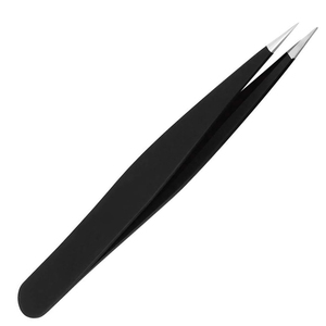 Pince à cils à pointe lisse en acier inoxydable, logo personnalisé, outil professionnel pour extensions de cils 531 - Product Image 3
