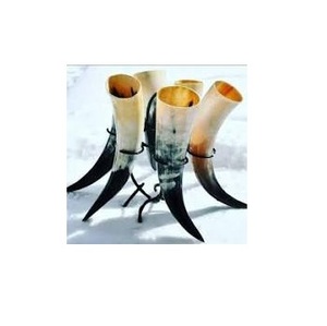 Corne de Viking naturelle de qualité supérieure avec support, corne à boire Viking de haute qualité, polie, pour usage avec des articles de brasserie - Product Image 2