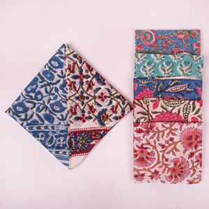 Pañuelo de algodón estampado a mano con diseño floral vintage, hecho en India, ecológico, regalo para mujeres adultas - Product Image 5