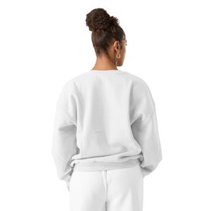 Sweat-shirt blanc à col rond pour femme, manches longues, en molleton, décontracté, pour la gym, l'entraînement, vêtements de sport, doux, confortable, pour tous les jours - Product Image 6