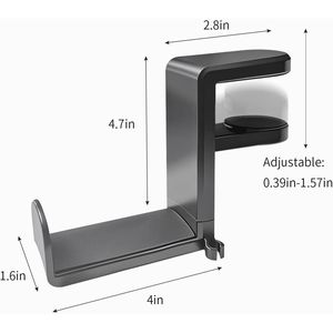 Gancio per Cuffie da Gaming per PC Nero, Girevole a 360 Gradi, Organizzatore per Cavi, Comodo Organizzatore da Scrivania per Gestione Cavi - Product Image 2