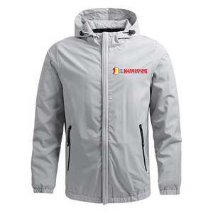 Chaquetas Softshell con Capucha y Cierre para Hombre, Color Gris Claro, Cortavientos, Ligeras, Impermeables, Deportivas, para Correr, Senderismo, Casuales y Elegantes - Product Image 1