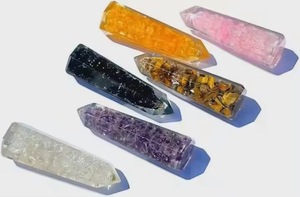 Hot Selling Polished Orgonite Obelisk Wholesale Natural Gemstone Chips PENCIL Shape Reiki Massage Orgone <b>Wand</b> Point Carved - Product Image 1