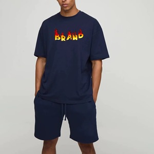 Ensemble streetwear personnalisé de haute qualité en polyester/nylon léger, couleur unie, imprimé délavé à l'acide, chemise à manches courtes et short - Product Image 2