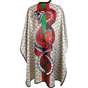 Capa de Peluquería con Estampado de Serpiente Roja, de Seda y Poliéster, Resistente al Agua, Antiestática, Cintura Ajustable, 140cm X 160cm - Product Image 3