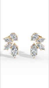 Elegantes Pendientes de Plata de Ley 925 con Diamantes de Laboratorio en Corte Marquesa y Pera, y Circonita Cúbica para Mujer - Product Image 5