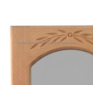 กระจกติดผนังรูปวงรีทำมือจากไม้ ดีไซน์ทันสมัย เป็นมิตรกับสิ่งแวดล้อม กรอบไม้เนื้อแข็ง ตกแต่งงานแต่งงาน ขอบขัดเงา เหมาะสำหรับห้องนั่งเล่น ห้องนอน โรงแรม - Product Image 4