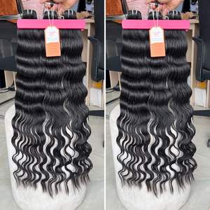 Mechones de pelo crudo vietnamita de onda profunda suelta de doble estirado al por mayor, cutícula completa alineada para hacer pelucas sin pegamento - Product Image 1