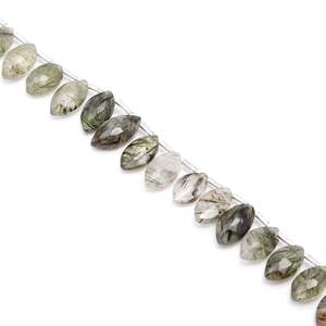 Cuentas facetadas de cuarzo rutilado negro natural AAA, cuentas de piedras preciosas perforadas lateralmente para la fabricación de joyas, 7x12-8x13mm, venta al por mayor - Product Image 5