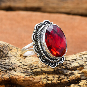 Beautiful Red <b>Garnet</b> Vintage <b>Ring</b> Deep Red <b>Garnet</b> Gemstone Jewelry <b>Ring</b> Handmade Gift for Her - Product Image 2