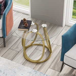 Sang Trọng Hiện Đại Bạc End Bảng Với Kính Kim Loại Hàng Đầu Khung Cho Nhà Officecoffee Bảng Bên Bàn Đầu Giường Phòng Ngủ Phụ Kiện - Product Image 4