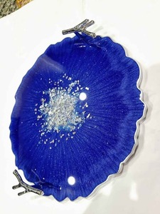 Plateau en résine époxy de luxe, fait main, décoratif, plateau de service personnalisé, décoration intérieure, cadeau - Product Image 4
