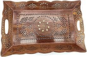 Classic Durable Wooden <b>Tray</b> for <b>Kitchen</b> Dining Table Party Organizing - Product Image 4