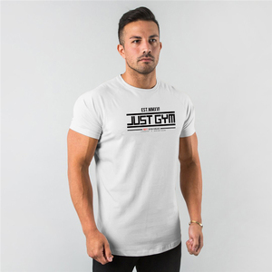 Nueva Camiseta Deportiva Casual para Hombre, Tejida, con Logotipo Frontal, Antiarrugas, de Secado Rápido, Ajustada, para Gimnasio, con Tela de Spandex/Poliéster - Product Image 2